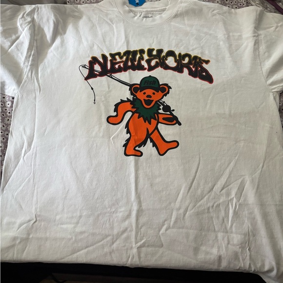 Grateful Dead Other - Grateful Dead X Market White Tee with Orange Bear and New York Design